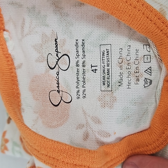 Jessica Simpson | NWOT Girls Fall Multi-Color Pumpkins Pajama Set Sz 4T - Picture 3 of 7